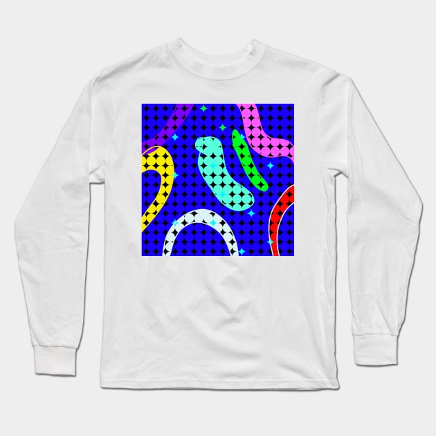 blue yellow orange abstract texture Long Sleeve T-Shirt by Artistic_st